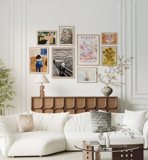 Set of 10 Gallery Frame Mockups in Modern Living Room - 5x7 Ratio - preview 2