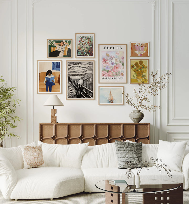 Set of 10 Gallery Frame Mockups in Modern Living Room - 5x7 Ratio - preview 2