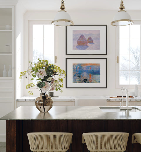 2 Horizontal Black Frame Mockup in Dining Room,7x5 Black Frame Mock-up,Wall Art Mockup,Digital Templates,Psd Smart Object