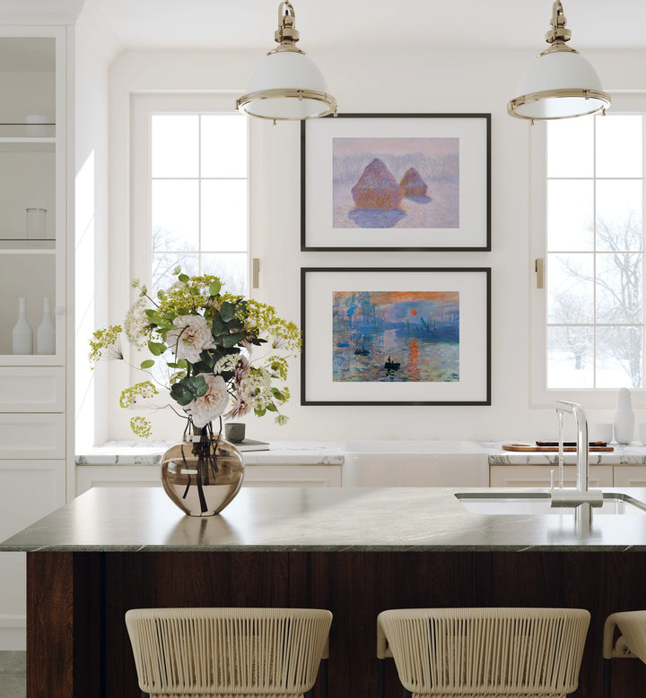 2 Horizontal Black Frame Mockup in Dining Room,7x5 Black Frame Mock-up,Wall Art Mockup,Digital Templates,Psd Smart Object