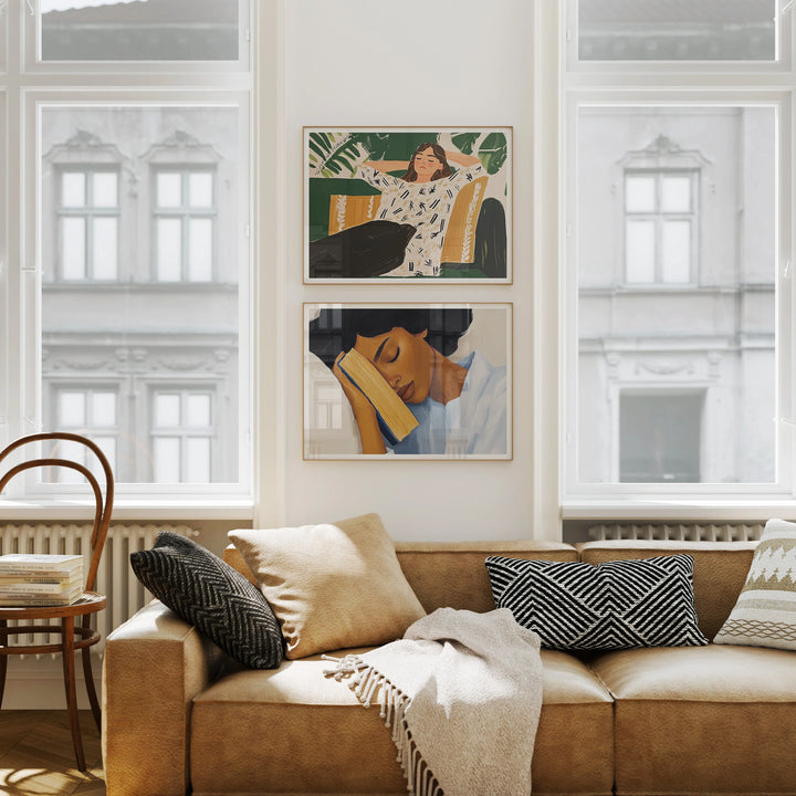 Set of 4 Wood Frame Mockups in Living Room - 3x4 Ratio - preview 2