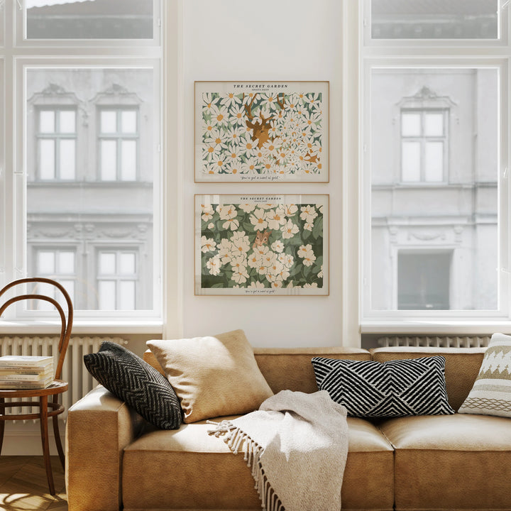 Set of 4 Wood Frame Mockups in Living Room - 3x4 Ratio - preview 3