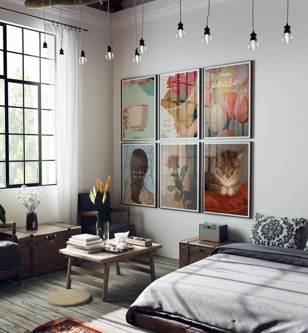 Set of 6 Black Gallery Frame Mockups - 3x4 Ratio - preview 1