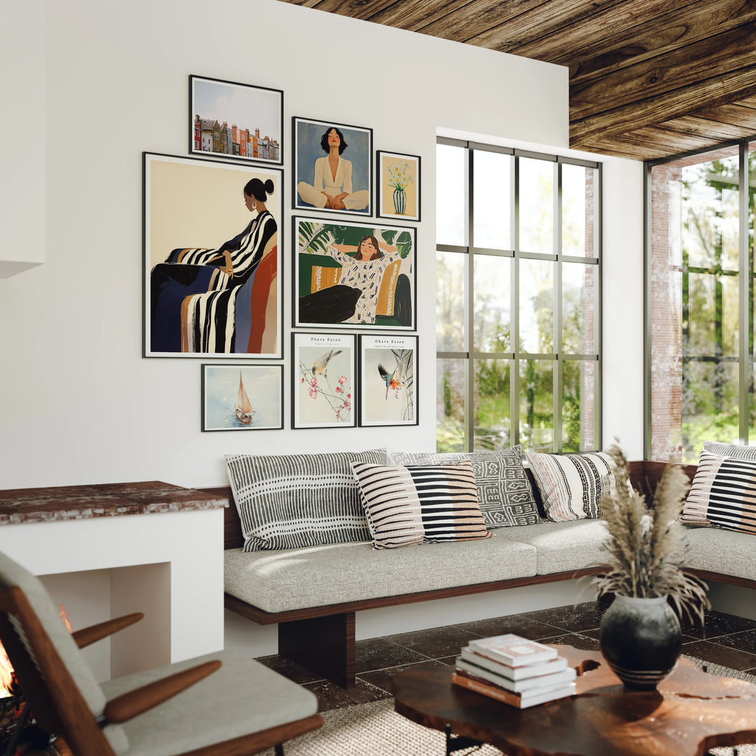 Set of 8 Black Gallery Frame Mockups - 3x4 Ratio - preview 2
