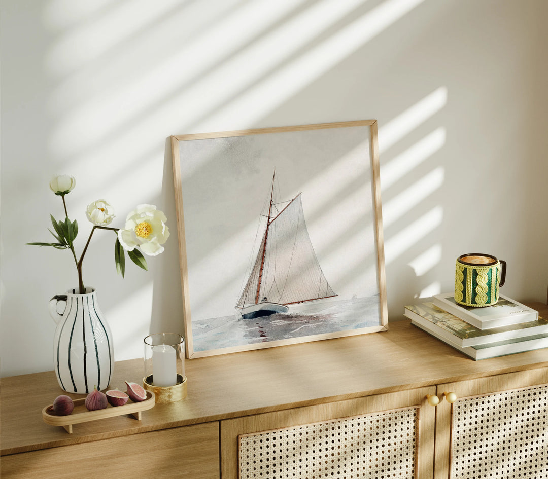 Square Wood Frame Mockup in Living room,Printable Art Mockup,Print Poster Mockup,PSD Photoshop Photopea Mockup Minimal Modern Home