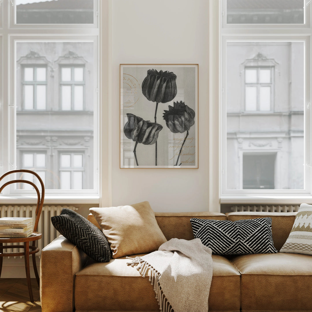 Thin Wood Frame Mockup in Modern Living Room - 3x4 Ratio - preview 2