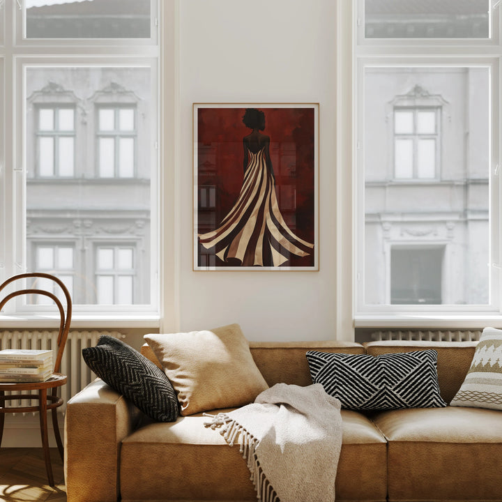 Thin Wood Frame Mockup in Modern Living Room - 3x4 Ratio - preview 3