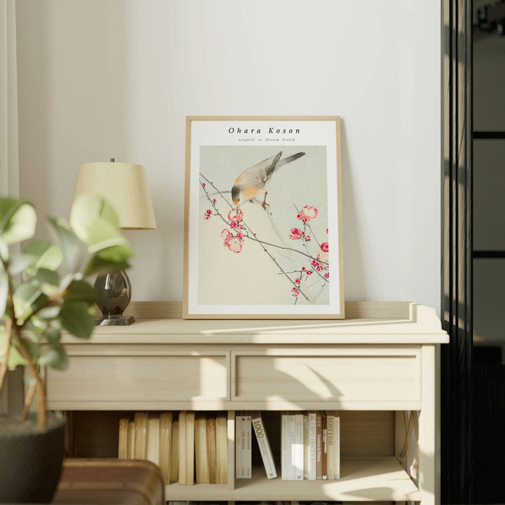 Vertical Wood Frame Mockup on Sunlit Console - 3x4 Ratio - preview 3
