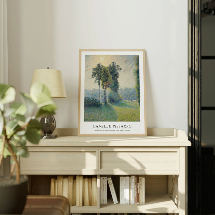 Vertical Wood Frame Mockup on Sunlit Console - 3x4 Ratio - preview 4