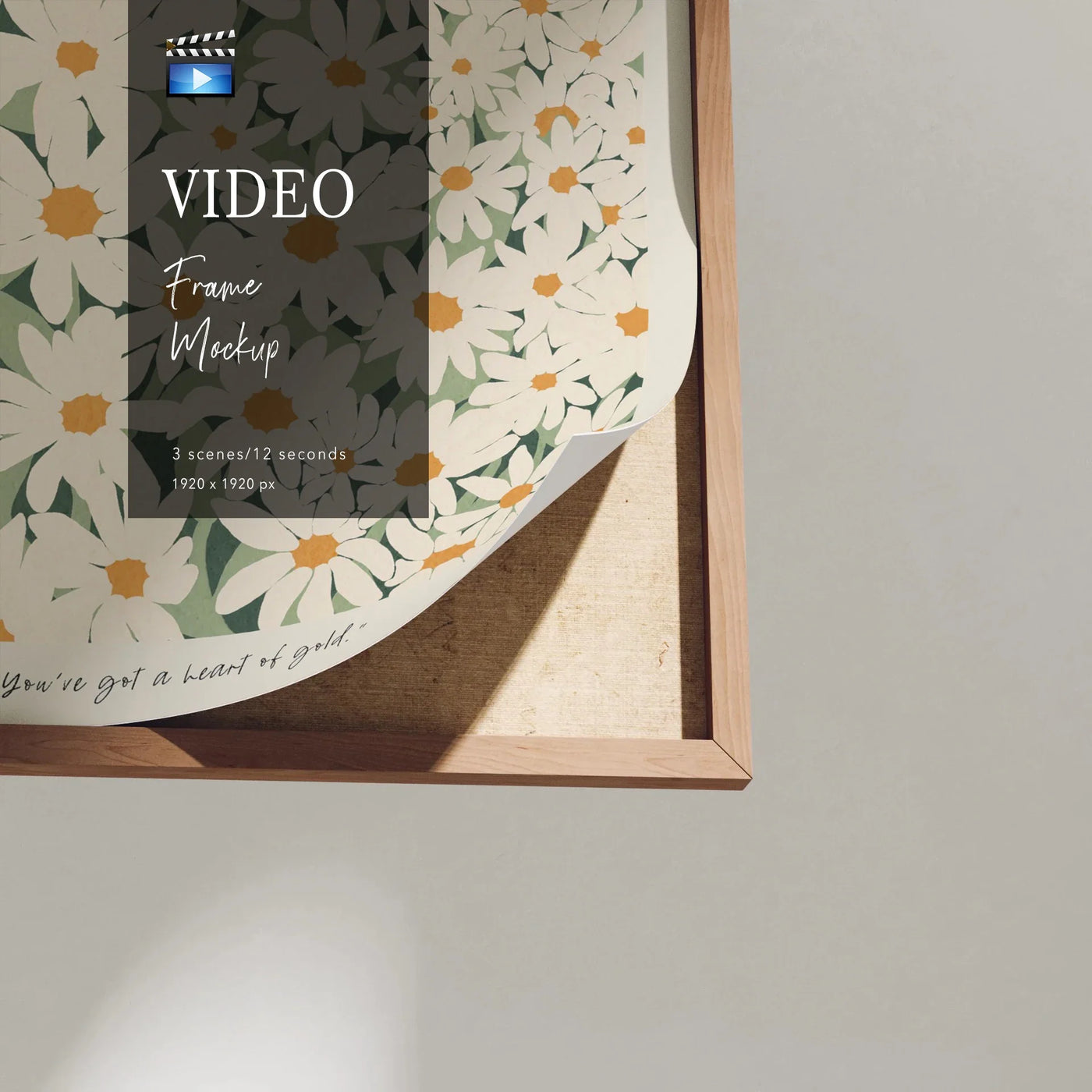 Animated Video Frame Mockup | Vertical 5x7 Ratio | 3 Scenes Frame Mockup Video Mobile