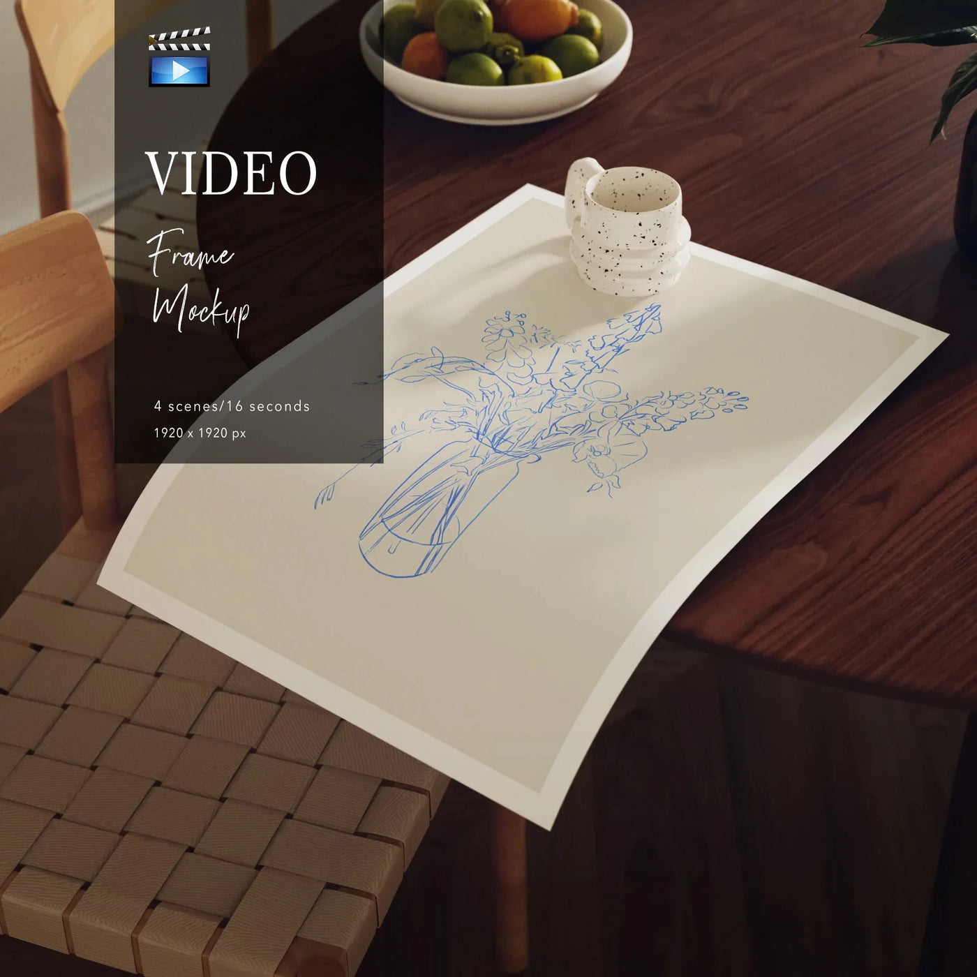 Animated Video Canva Mockup | Vertical 5x7 Ratio | 4 Scenes