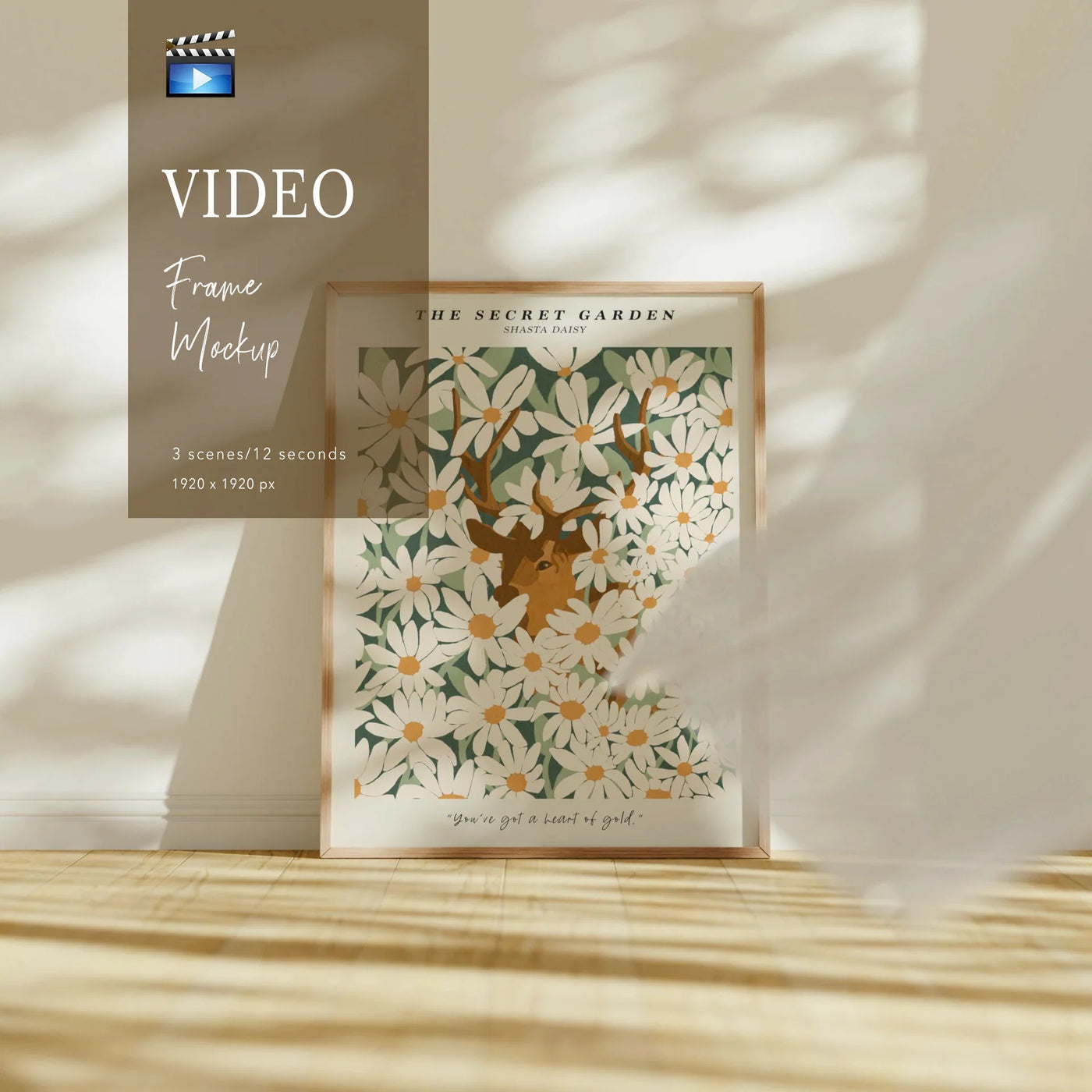 Animated Video Frame Mockup | Vertical 3x4 Ratio | 3 Scenes Art Mockup