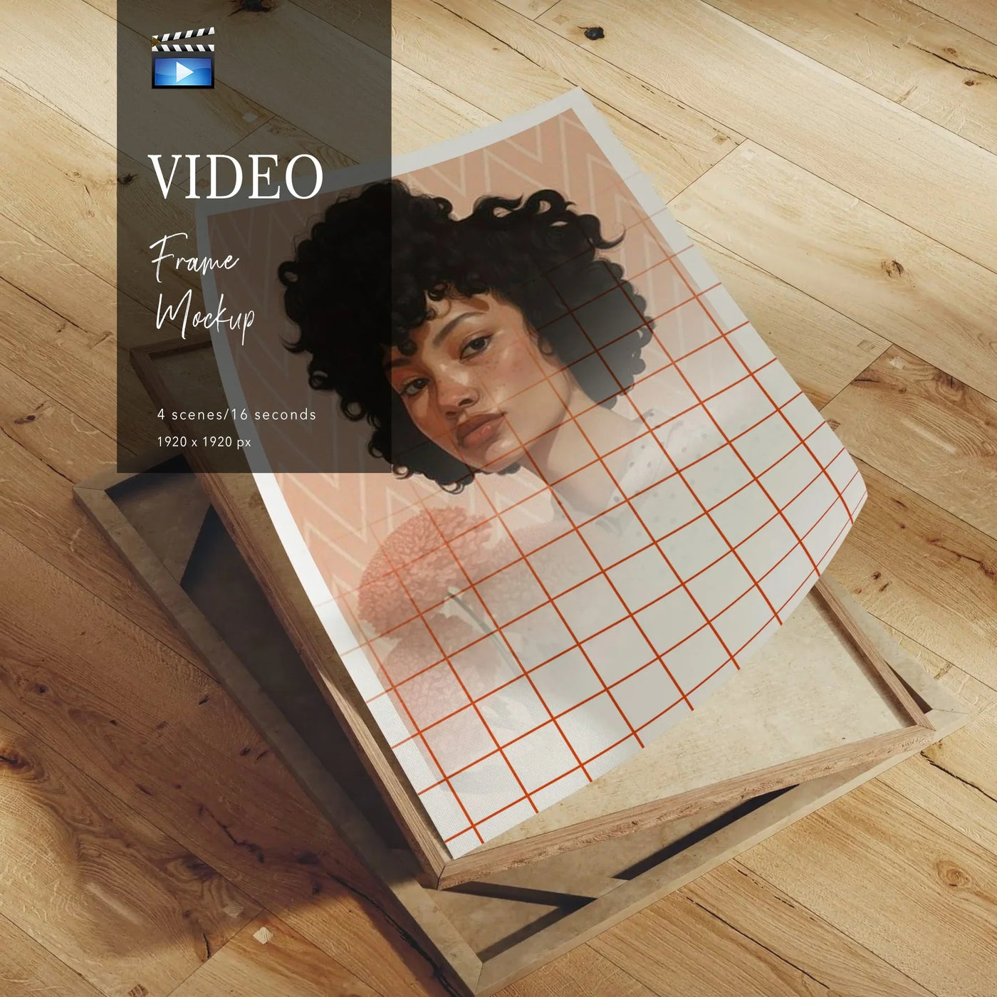 Animated Video Frame Mockup | Vertical DIN A | 4 Scenes Canva Mockup Video Mobile | Flat Lay Detail Mockup Video