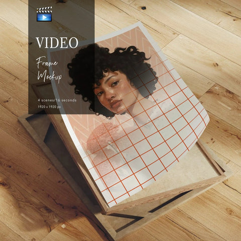 Animated Video Frame Mockup | Vertical DIN A | 4 Scenes Canva Mockup Video Mobile | Flat Lay Detail Mockup Video