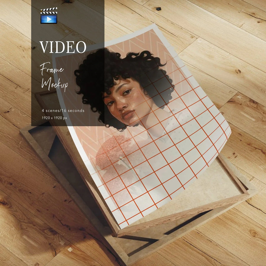 Animated Video Frame Mockup | Vertical DIN A | 4 Scenes Canva Mockup Video Mobile | Flat Lay Detail Mockup Video