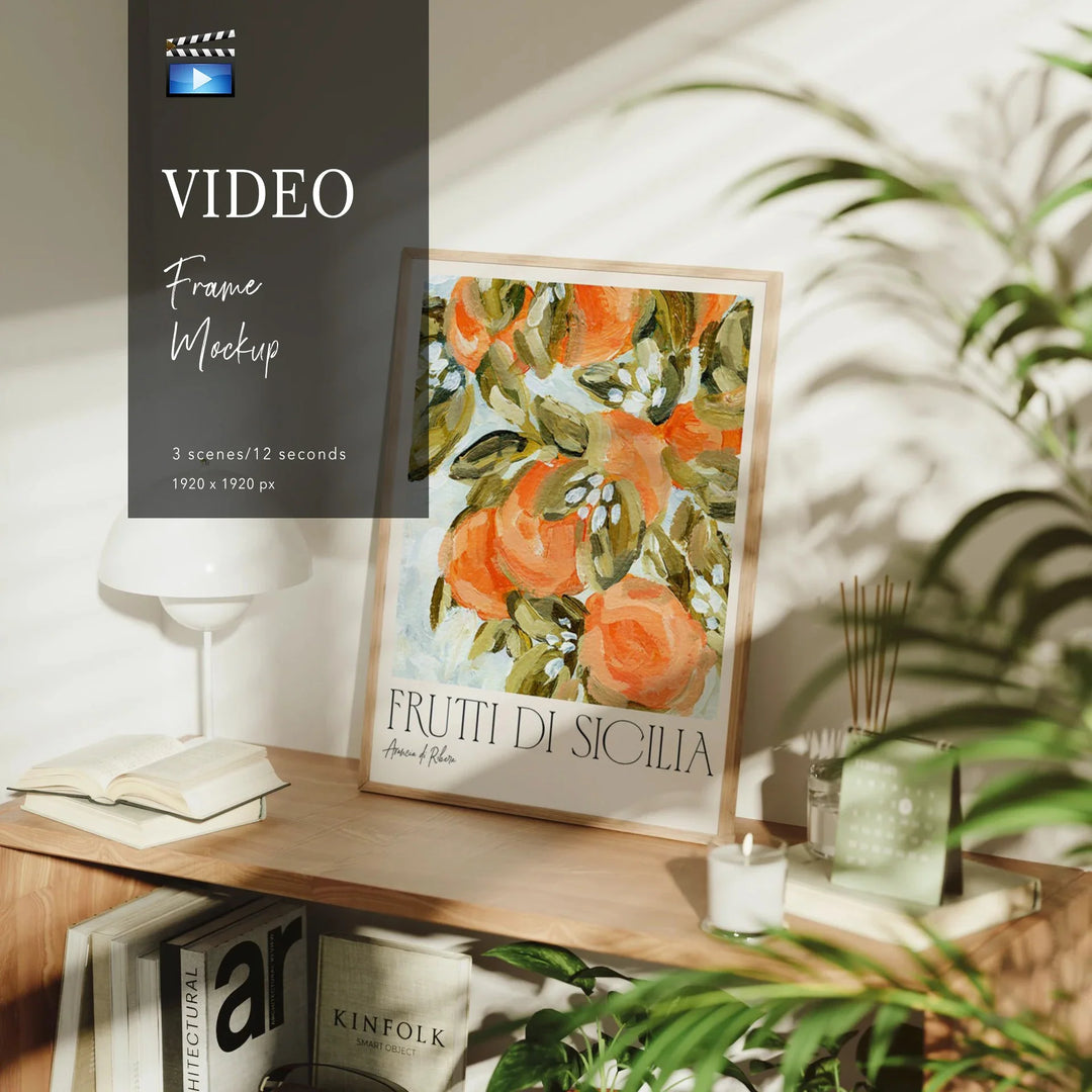Animated Video Frame Mockup | Vertical 3x4 Ratio Frame | 3 Scenes Art Mockup Video Mobile | Poster Mockup Video | Digtal Template