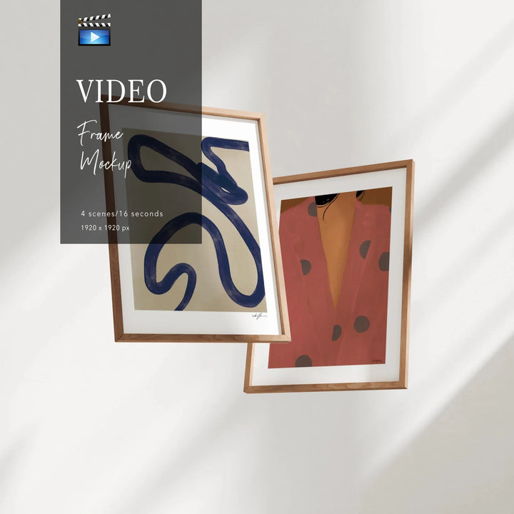 Animated Video Frame Set Mockup | Vertical 5x7 Ratio | 4 Scenes Frame Mockup Video | Poster Mockup Video | Minimalist Design
