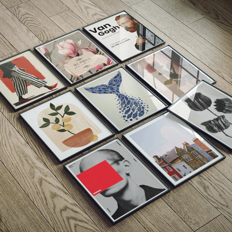 Animated Video Black Frame Set Mockup | Vertical 3x4 Ratio | 4 Scenes Gallery Mockup Video
