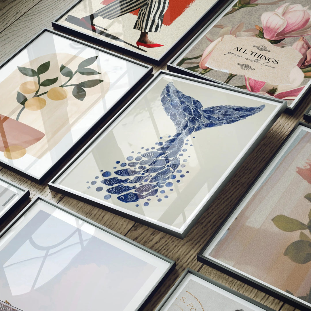 Animated Video Black Frame Set Mockup | Vertical 3x4 Ratio | 4 Scenes Gallery Mockup Video