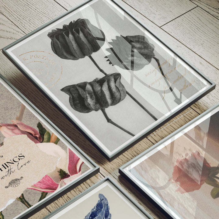 Animated Video Black Frame Set Mockup | Vertical 3x4 Ratio | 4 Scenes Gallery Mockup Video