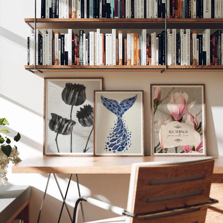 Animated 3 Wood Frame Mockup on Desk (Video Template)