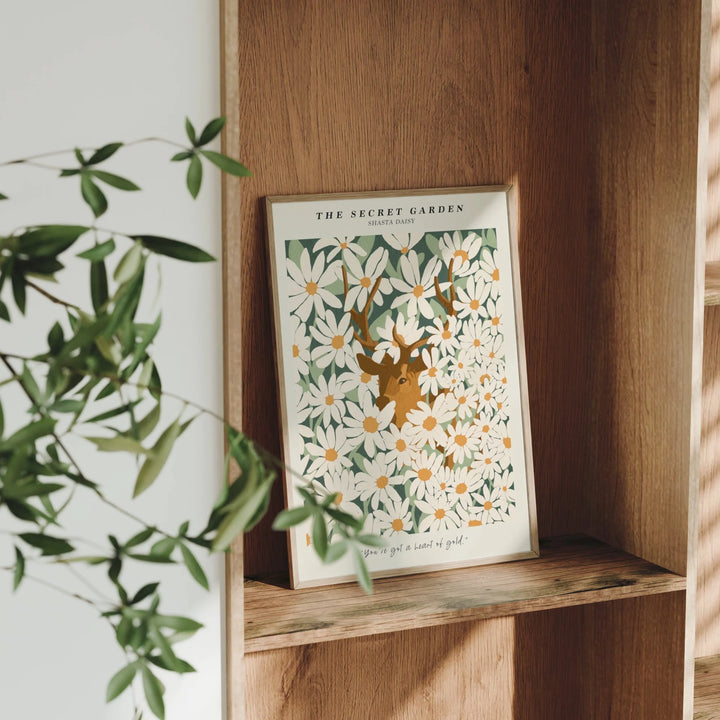 Animated 5x7 Frame Mockup on Shelf (Video Template)
