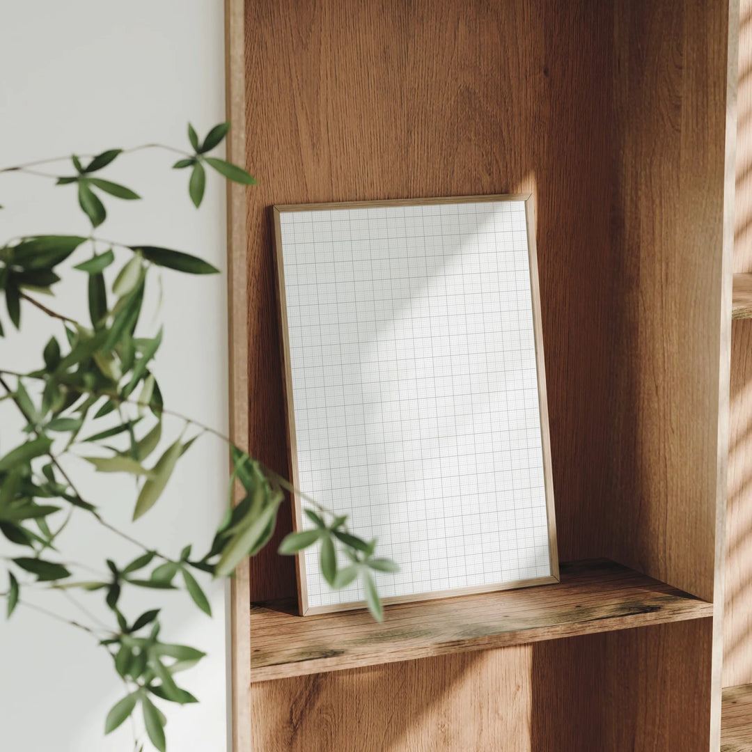 Animated 5x7 Frame Mockup on Shelf (Video Template)