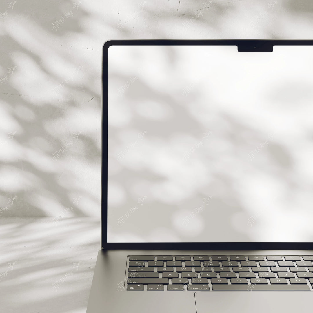 Close up MacBook Mockup PSD, Organic Minimal Laptop Screen Photoshop Template, Smart Object Download - device mockup preview 5